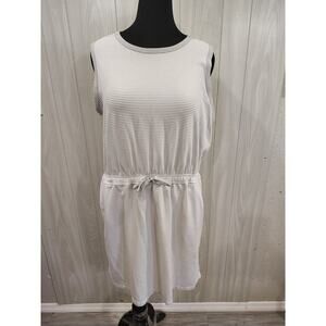 Women Stretchy Striped Tank Dress Size XL Teacher Casual Comfort Minimalist